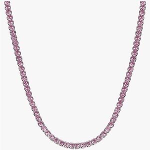 Brand new! 18 inch pink rhinestone tennis necklace. 18k gold plated.